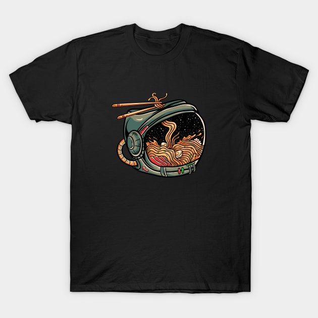 Astro Ramen Noodles Bowl T-Shirt by BlindVibes